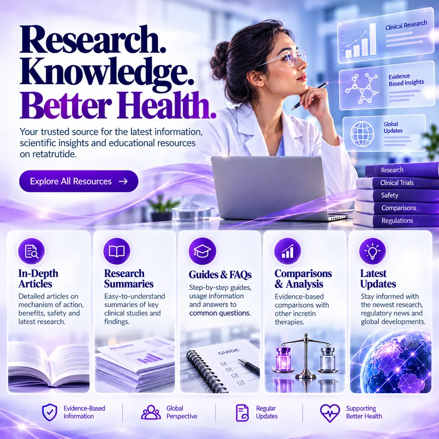 Infographic on research resources: in-depth articles, research summaries, comparison analysis and latest updates.